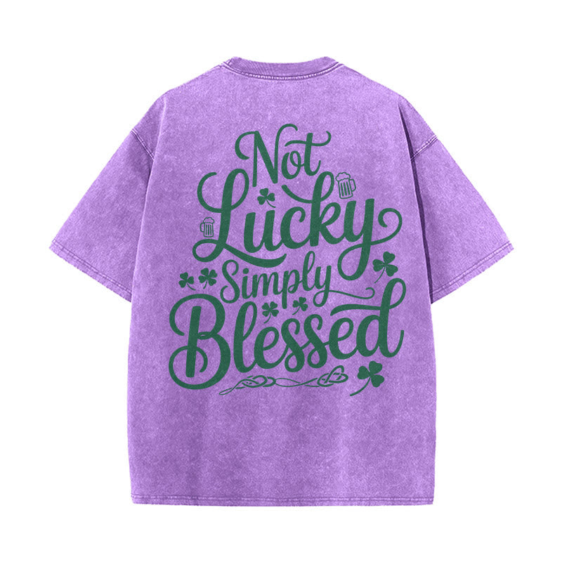 T-shirt unisexe délavé Christianartworkshop « Pas chanceux, simplement béni » Romains 4:7-8 - Violet - 5XL - image 10