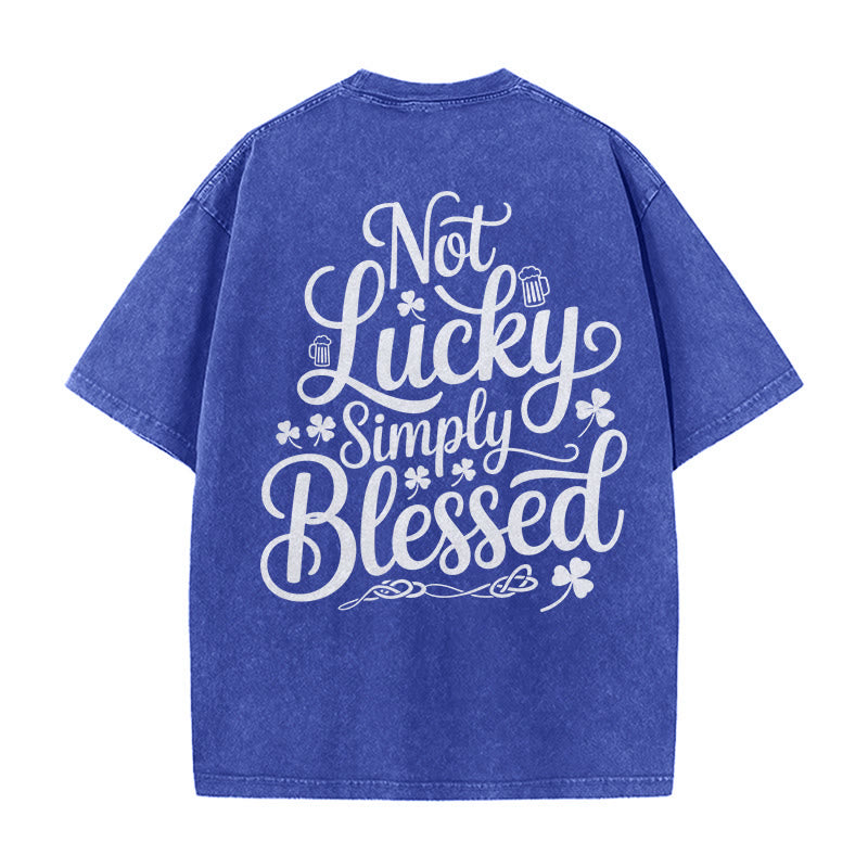 T-shirt unisexe délavé Christianartworkshop « Pas chanceux, simplement béni » Romains 4:7-8 - Bleu - 5XL - image 12