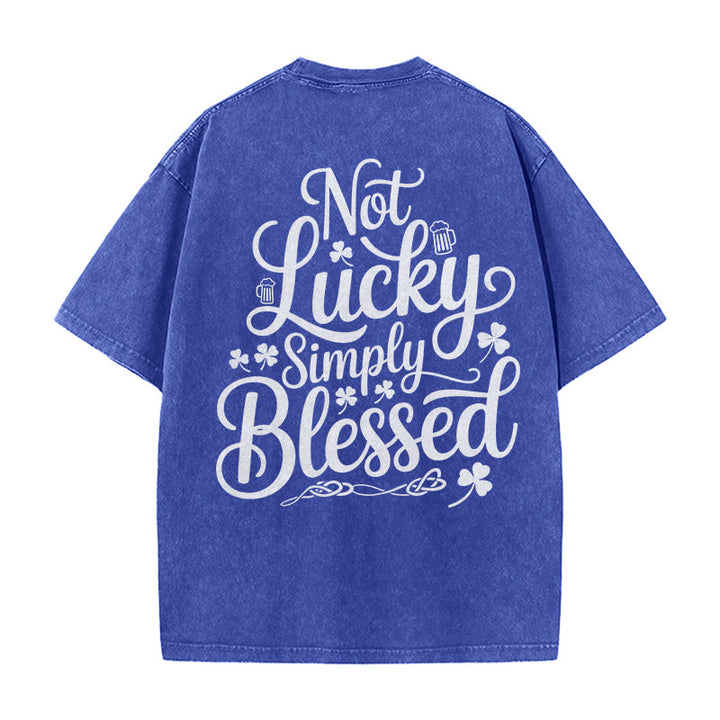 T-shirt unisexe délavé Christianartworkshop « Pas chanceux, simplement béni » Romains 4:7-8 - Bleu - 5XL - image 12