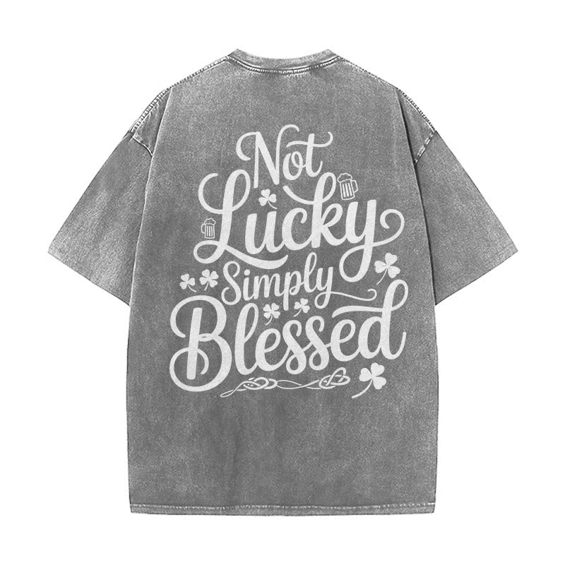 T-shirt unisexe délavé Christianartworkshop « Pas chanceux, simplement béni » Romains 4:7-8 - Gris - 5XL - image 14