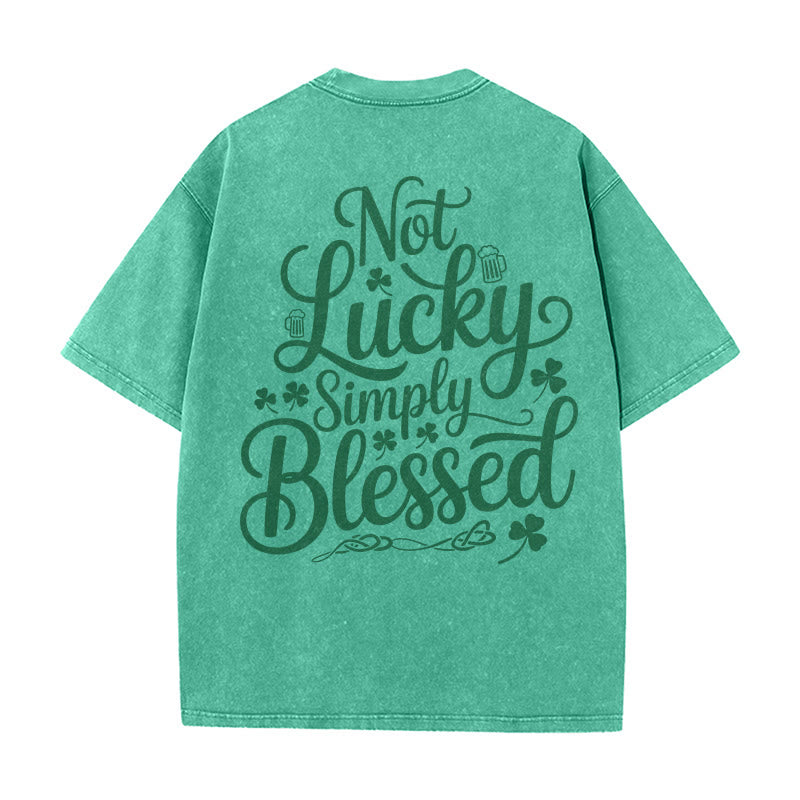 T-shirt unisexe délavé Christianartworkshop « Pas chanceux, simplement béni » Romains 4:7-8 - Vert - 5XL - image 18
