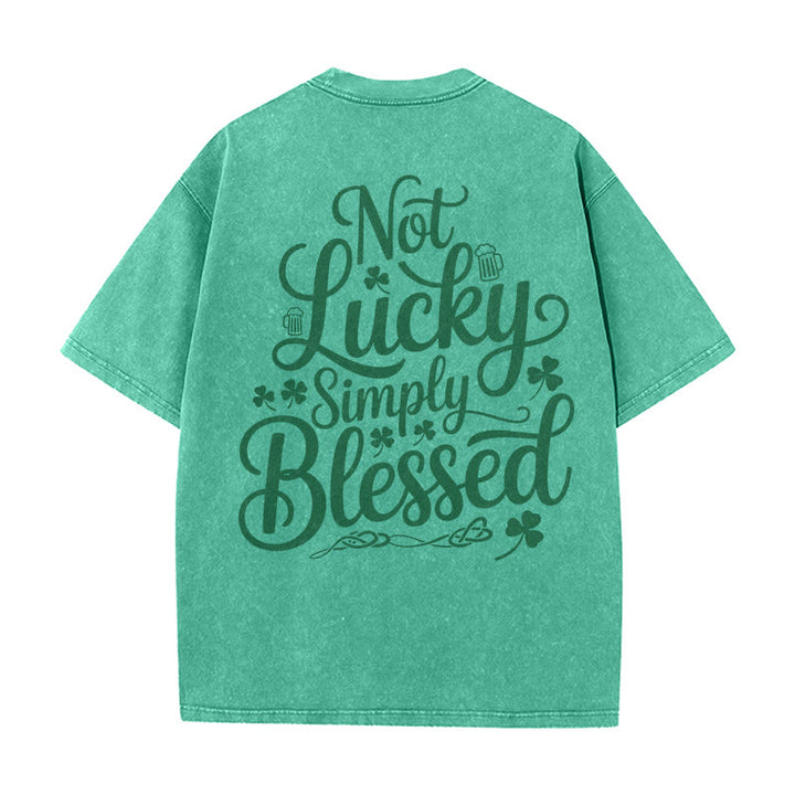 T-shirt unisexe délavé Christianartworkshop « Pas chanceux, simplement béni » Romains 4:7-8 - Vert - 5XL - image 18