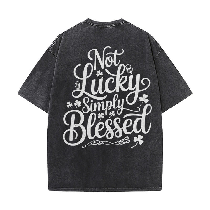 T-shirt unisexe délavé Christianartworkshop « Pas chanceux, simplement béni » Romains 4:7-8 - Noir - 5XL - image 16