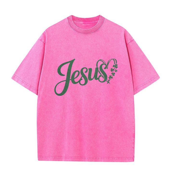 Christianartworkshop T-shirt unisexe délavé « Ce n'est jamais de la chance, c'est toujours Dieu Jésus » - image 11