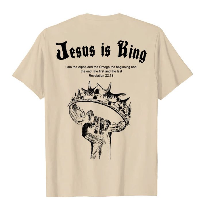 T-shirt « Jésus est roi » de Christianartworkshop - Beige - 2XL - image 2