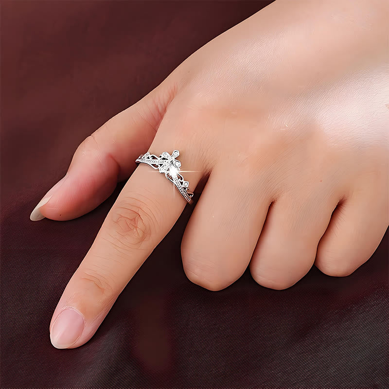 Bague croix-couronne style double poli Christianartworkshop : Portez Sa protection royale près de vous au quotidien - image 7