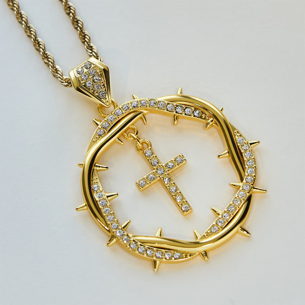 Pendentif Couronne d'épines et Croix de Christianartworkshop : Un rappel de foi et de grâce à porter au quotidien - image 9