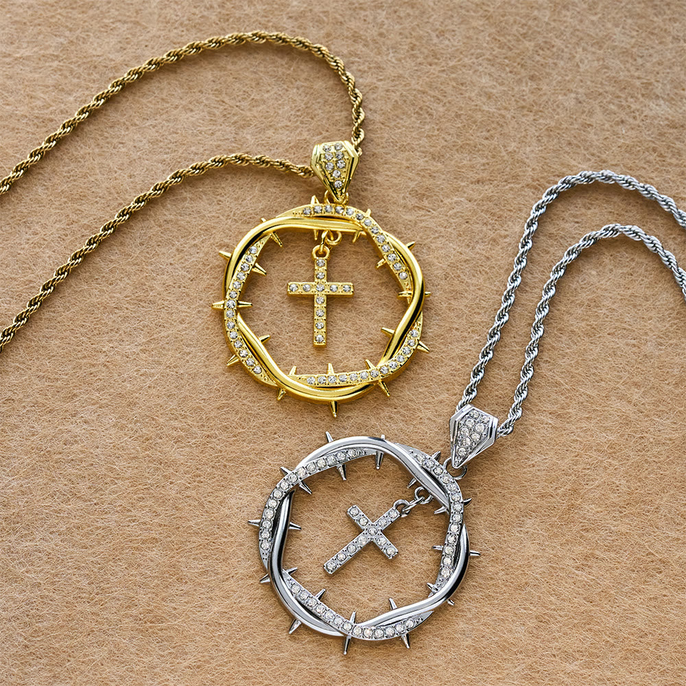 Pendentif Couronne d'épines et Croix de Christianartworkshop : Un rappel de foi et de grâce à porter au quotidien - image 6