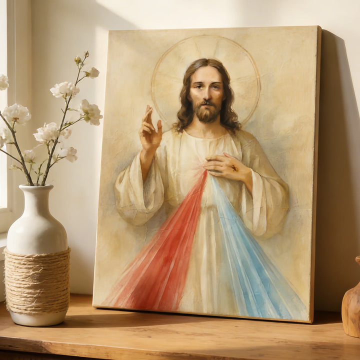 Christianartworkshop Affiche murale « La Miséricorde Divine » de Jésus : Rayons de compassion et de paix pour votre sanctuaire domestique - image 4