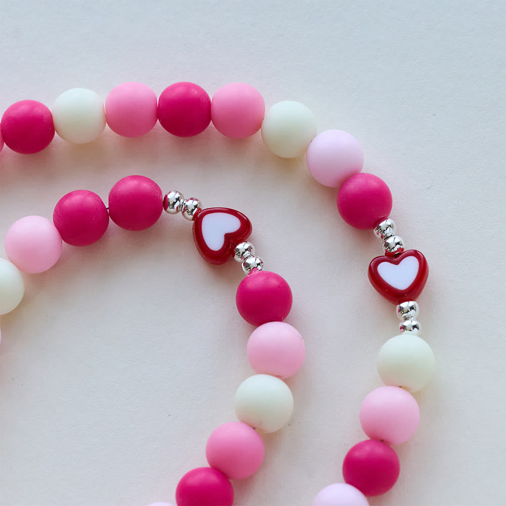 Christianartworkshop Chapelet rose Notre-Dame Crucifix orné de cœurs : symbole d'amour sacré et de douce dévotion - image 6