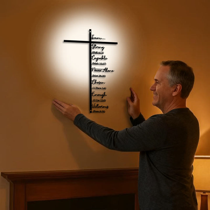 Décoration murale en métal Croix avec verset biblique, Christianartworkshop : Rappel quotidien de la foi - image 1
