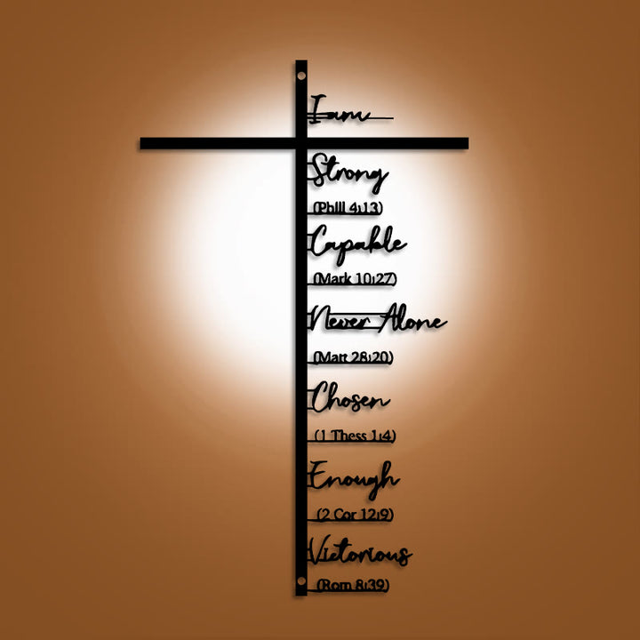 Décoration murale en métal Croix avec verset biblique, Christianartworkshop : Rappel quotidien de la foi - image 0