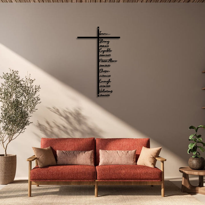 Décoration murale en métal Croix avec verset biblique, Christianartworkshop : Rappel quotidien de la foi - image 6