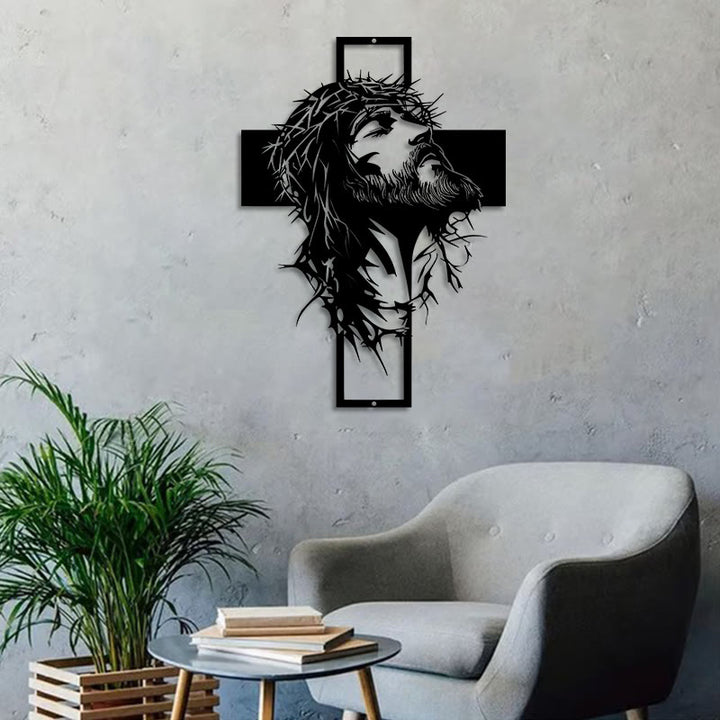 Décoration murale en métal Croix de Jésus Couronne d'épines de Christianartworkshop : Un témoignage de foi sincère  - image 8