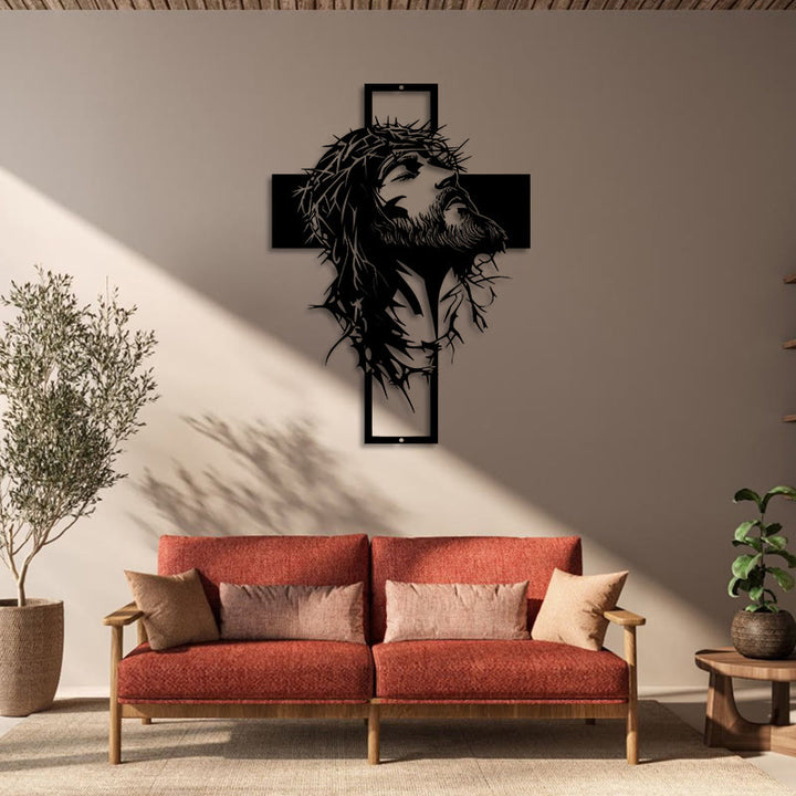 Décoration murale en métal Croix de Jésus Couronne d'épines de Christianartworkshop : Un témoignage de foi sincère  - image 7