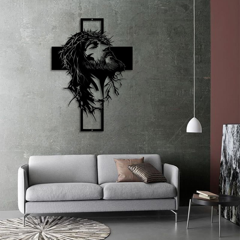 Décoration murale en métal Croix de Jésus Couronne d'épines de Christianartworkshop : Un témoignage de foi sincère  - image 9