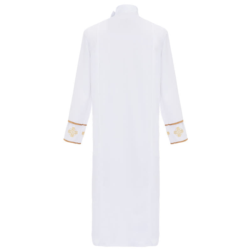 Christianartworkshop - Robe de clergé en soutane blanche multi-styles : Idéale pour le culte et les rituels religieux - image 3