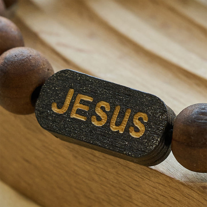 Christianartworkshop Bracelet en bois Jésus Bijoux Cadeaux - image 4