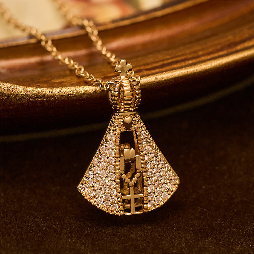 Christianartworkshop Collier avec pendentif de protection divine Nossa Senhora Aparecida de style classique - image 1