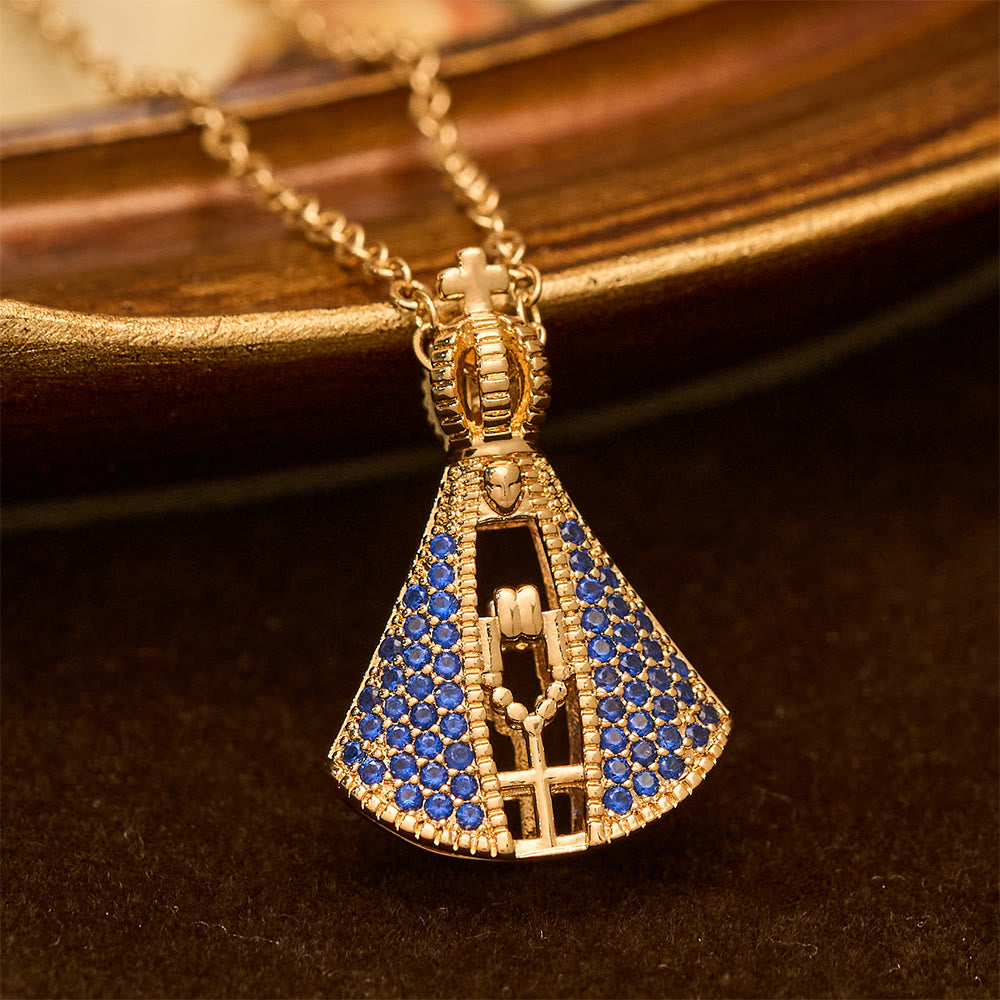 Christianartworkshop Collier avec pendentif de protection divine Nossa Senhora Aparecida de style classique - Nossa Senhora Aparecida (côté AB) - image 0