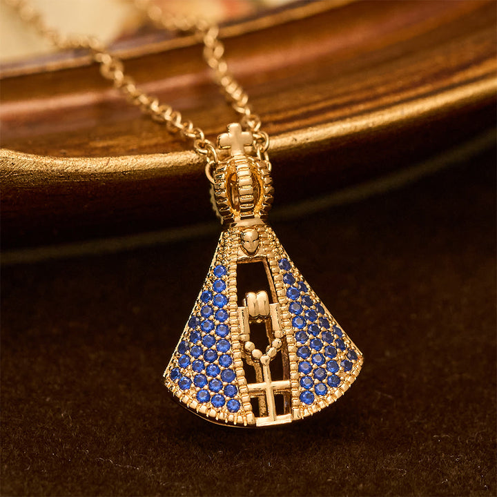 Christianartworkshop Collier avec pendentif de protection divine Nossa Senhora Aparecida de style classique - Nossa Senhora Aparecida (côté AB) - image 0