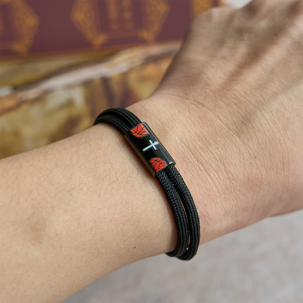 Bracelet en paracorde avec croix Christianartworkshop pour basketball, football et baseball : Compagnon de foi et de sport - image 1