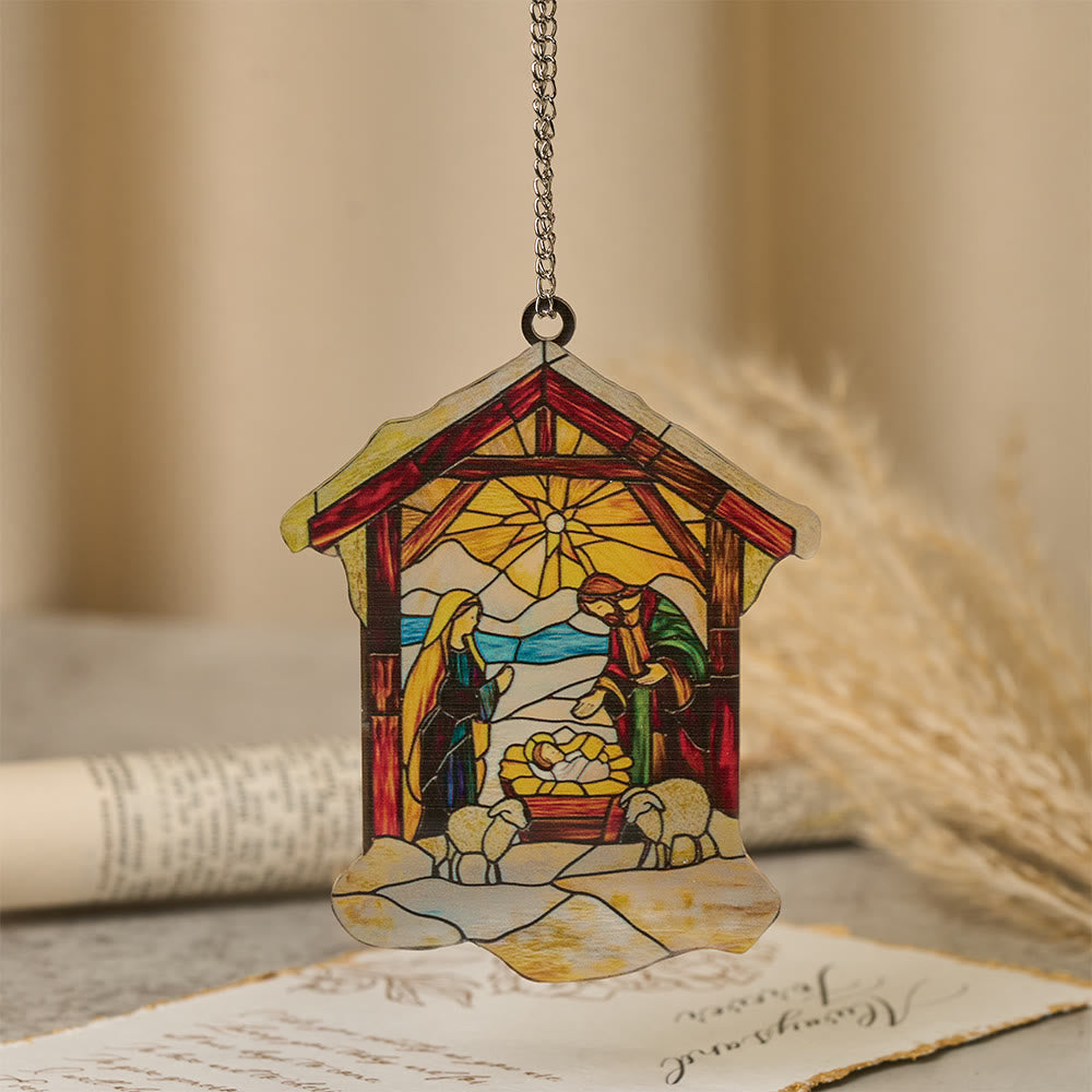 Décoration de crèche « Lumière qui guide » de Christianartworkshop : Un rappel portable de la grâce des fêtes - C - 30 cm - image 4