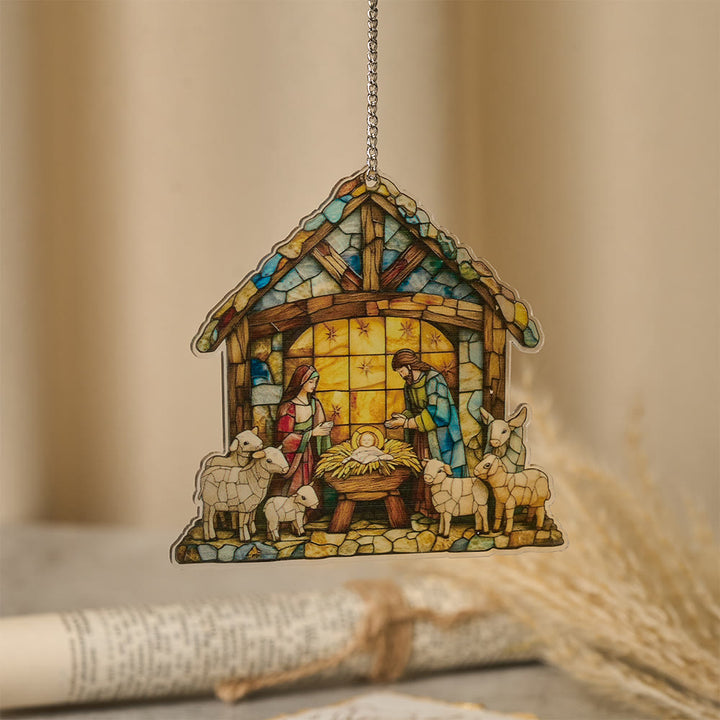 Décoration de crèche « Lumière qui guide » de Christianartworkshop : Un rappel portable de la grâce des fêtes - UN - 30 cm - image 0