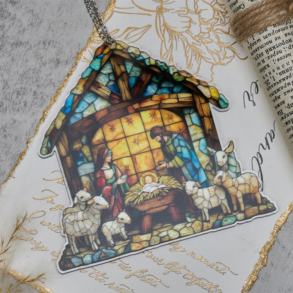 Décoration de crèche « Lumière qui guide » de Christianartworkshop : Un rappel portable de la grâce des fêtes - image 1