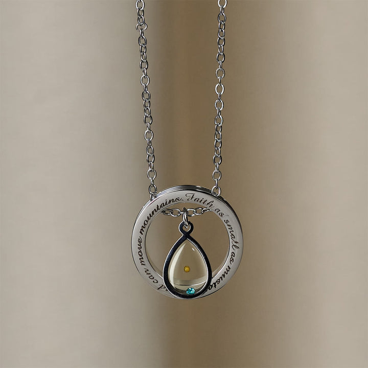 Collier « Foi comme graine de moutarde » de Christianartworkshop : Breloques variées et symbole sacré à porter au quotidien - Goutte - image 6