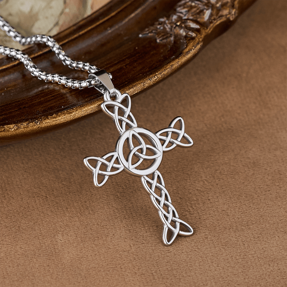 Christianartworkshop Croix irlandaise de Saint Patrick : un rappel tactile de la foi pour les routines quotidiennes - Argent - image 4