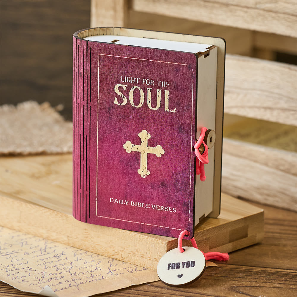 Christianartworkshop Boîte à cartes en bois faite à la main avec versets : Un doux rappel de réconfort et de grâce - image 4