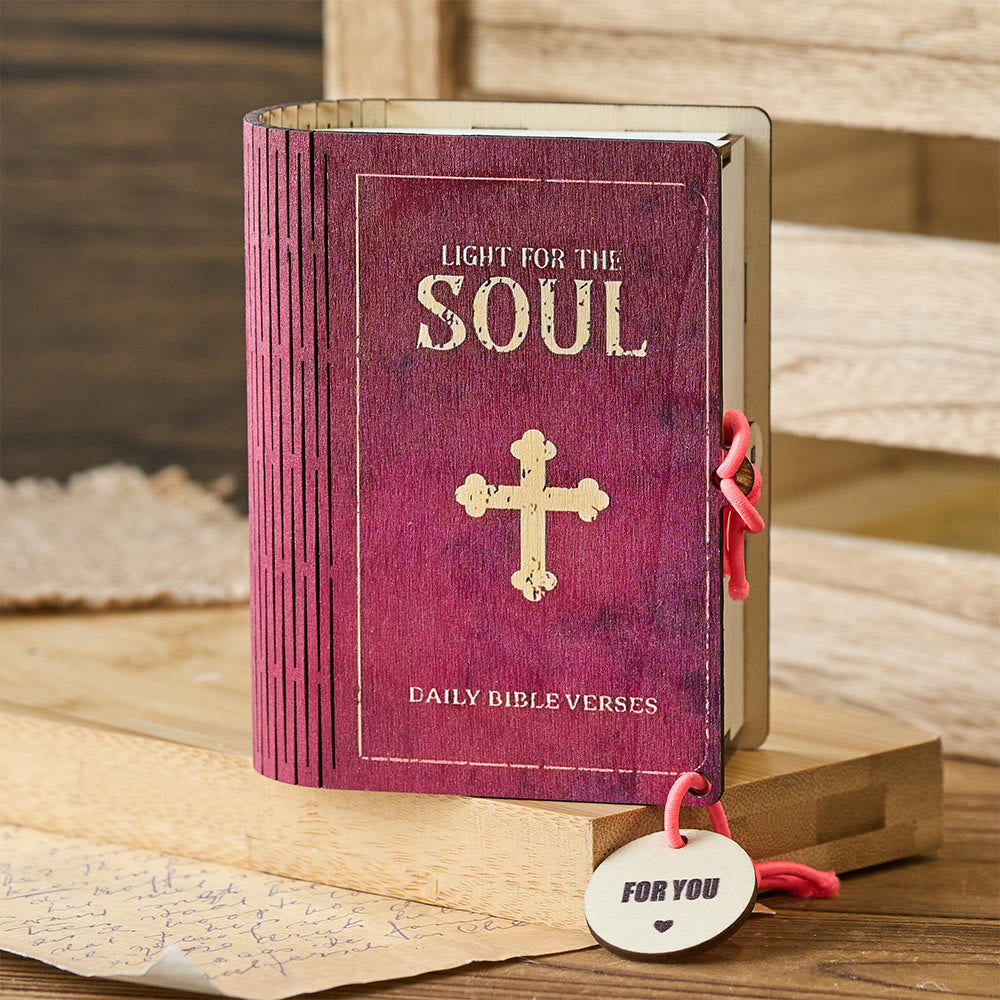 Christianartworkshop Boîte à cartes en bois faite à la main avec versets : Un doux rappel de réconfort et de grâce - image 5