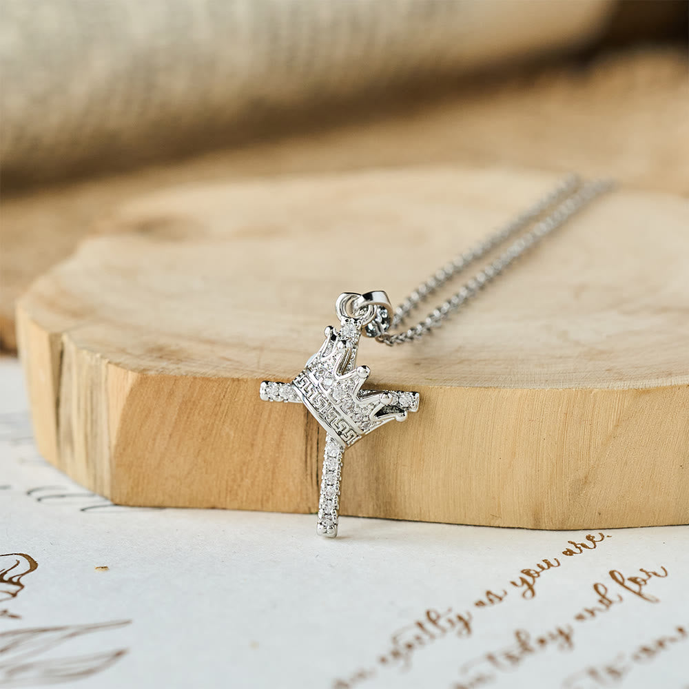 Christianartworkshop Collier Croix et Couronne Scintillantes (2 Tailles) : Incarnez la Foi et la Dévotion Royale - Argent (S) - image 13