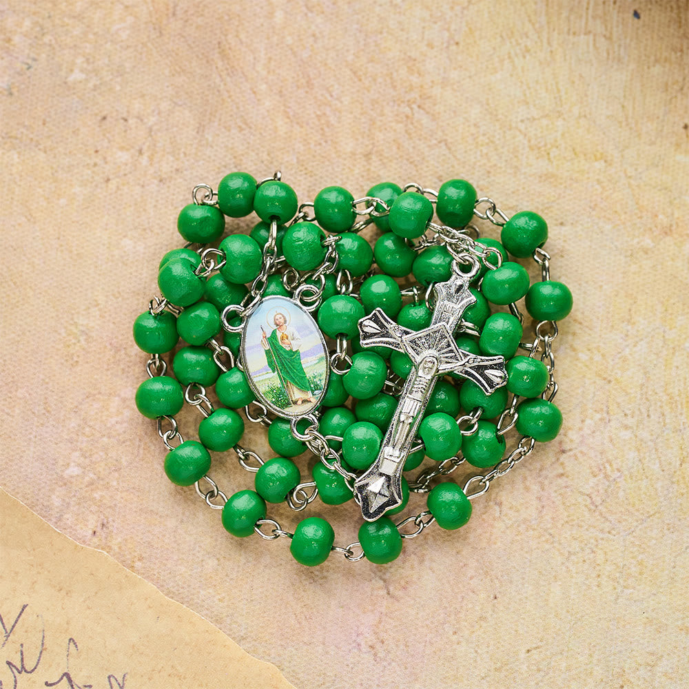 Christianartworkshop Chapelet en bois parfumé Saint Jude : Incarnez la foi et la dévotion parfumée - image 4