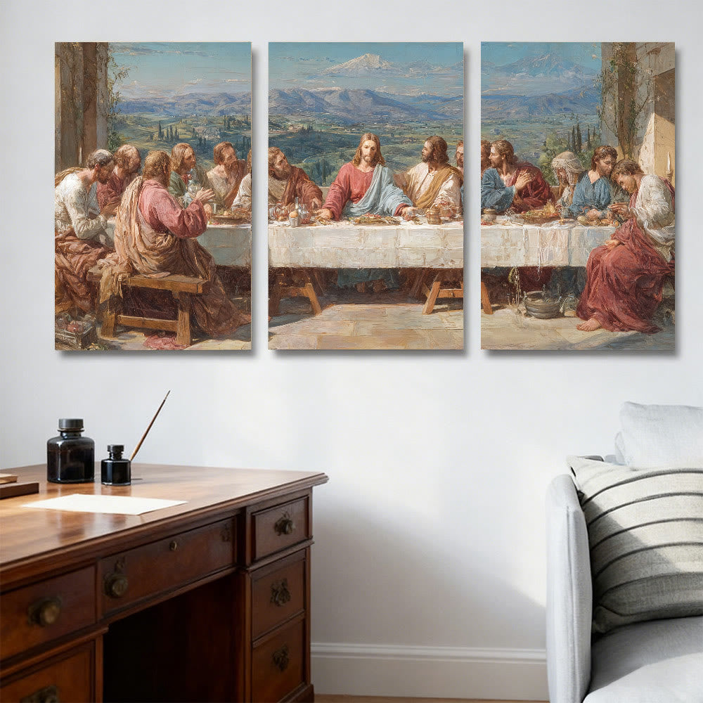 Ensemble de toiles murales Christianartworkshop « Festin sacré avec Jésus dans la Vallée sereine » : Compagnon serein de la grâce du foyer - image 1