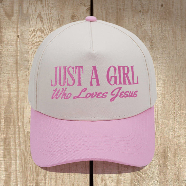 Christianartworkshop Casquette de baseball structurée « Juste une fille qui aime Jésus » : Affichez votre dévotion avec fierté - Rose - image 0
