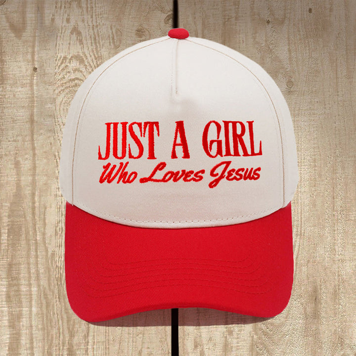 Christianartworkshop Casquette de baseball structurée « Juste une fille qui aime Jésus » : Affichez votre dévotion avec fierté - Rouge - image 4