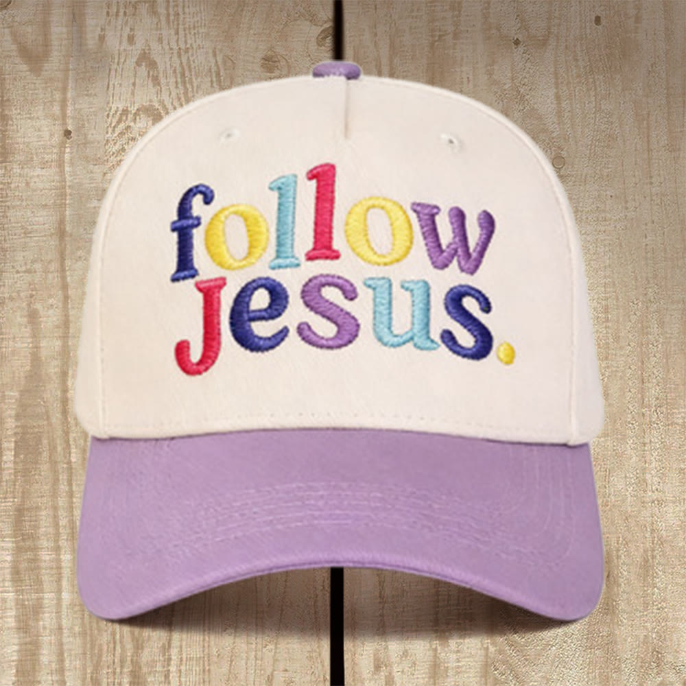 Christianartworkshop Casquette de baseball structurée multicolore « Suivez Jésus » : Portez l’appel de l’Évangile - Violet - image 0