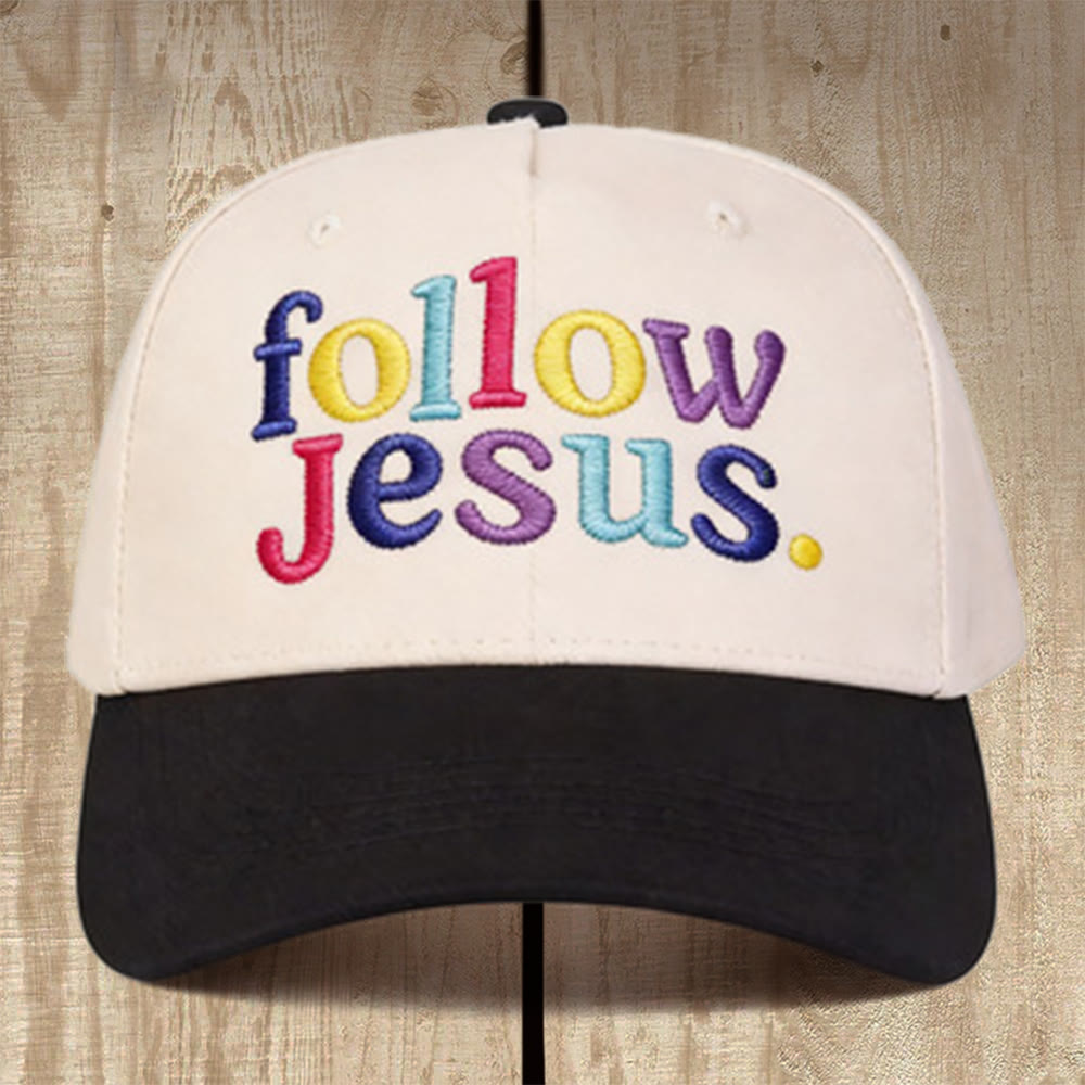 Christianartworkshop Casquette de baseball structurée multicolore « Suivez Jésus » : Portez l’appel de l’Évangile - Noir - image 1