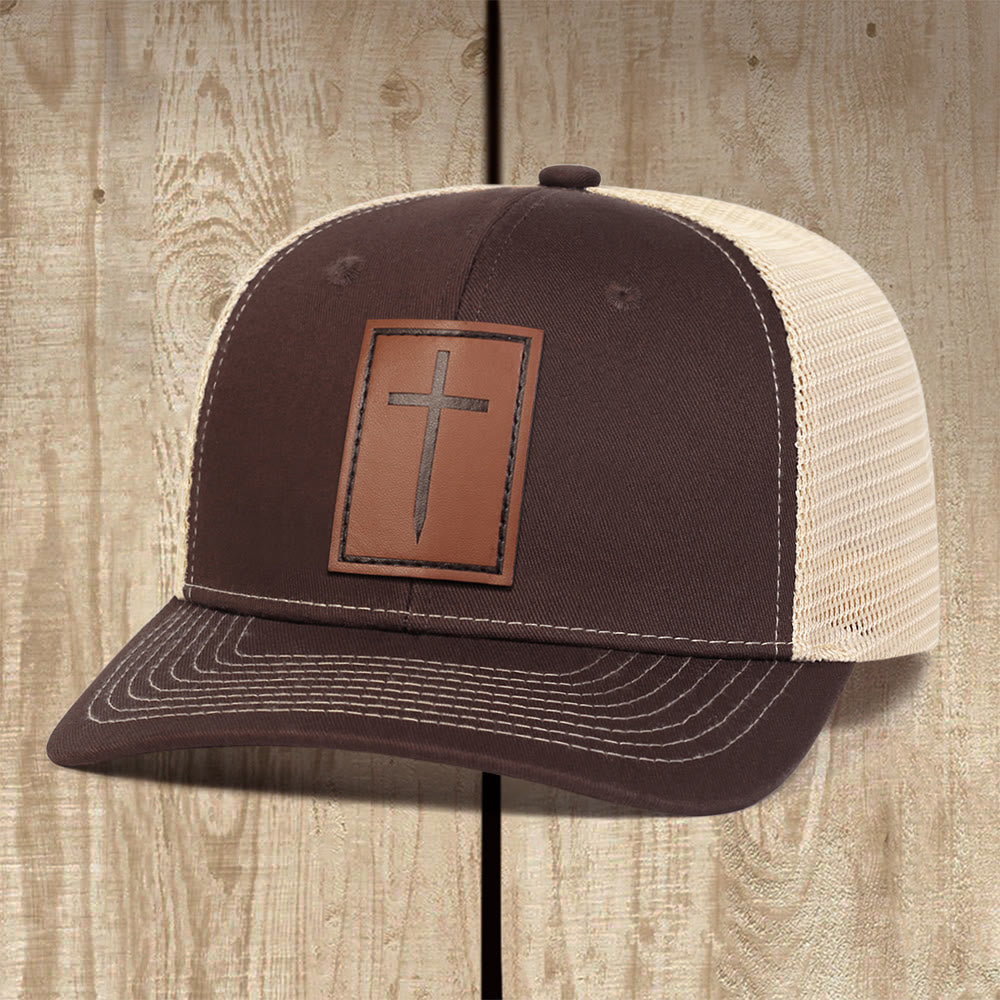 Christianartworkshop Casquette Rugged Cross Trucker : Un témoignage de foi affirmé au quotidien - Brun - image 3