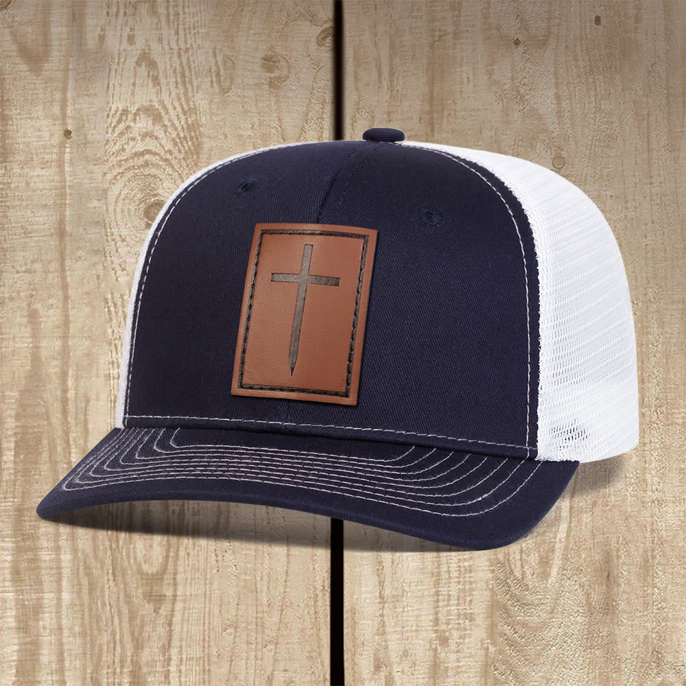 Christianartworkshop Casquette Rugged Cross Trucker : Un témoignage de foi affirmé au quotidien - Bleu marine - image 5