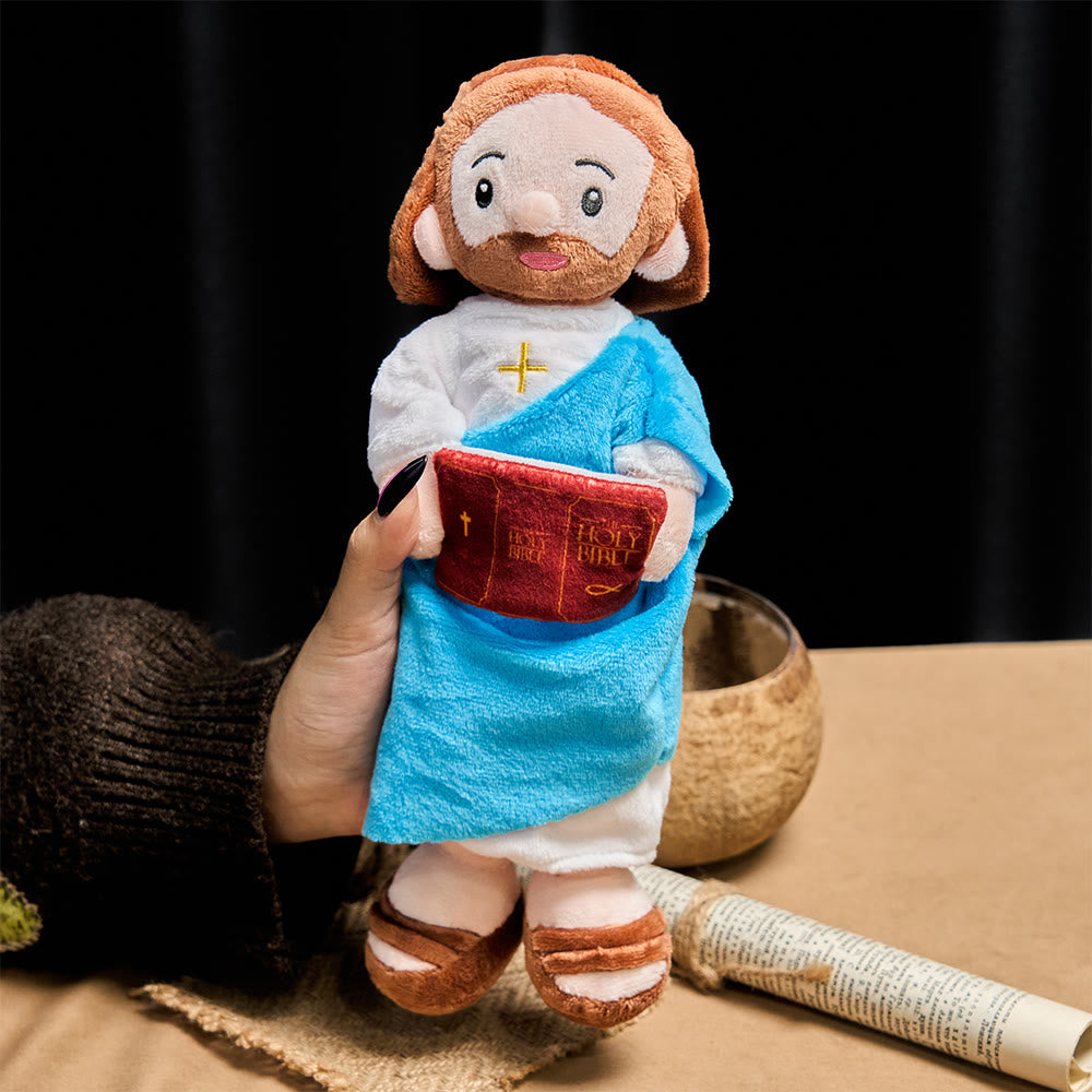 Christianartworkshop Peluche Jésus avec Bible : incarne la sagesse divine et un réconfort réconfortant - image 1