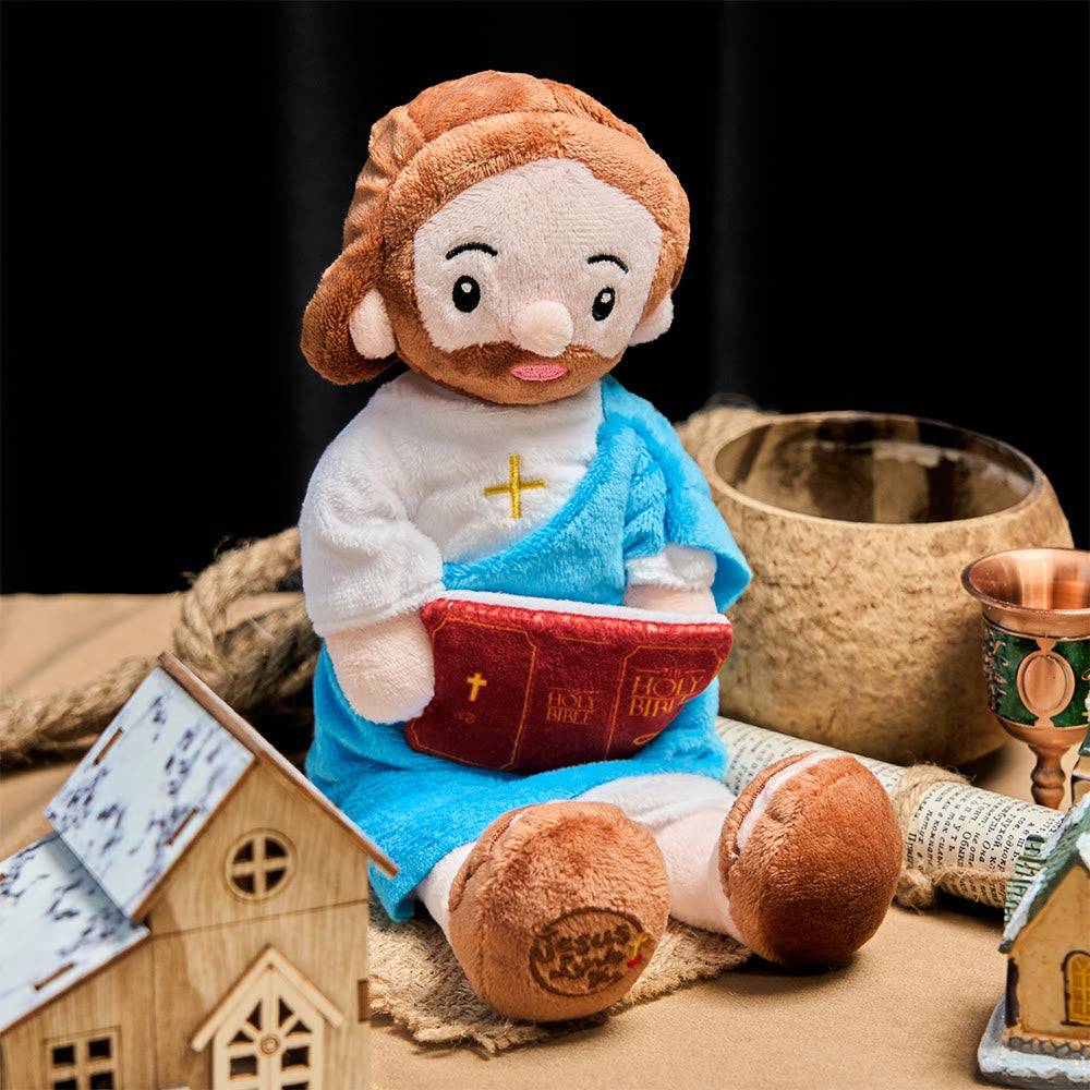 Christianartworkshop Peluche Jésus avec Bible : incarne la sagesse divine et un réconfort réconfortant - Jésus - image 0