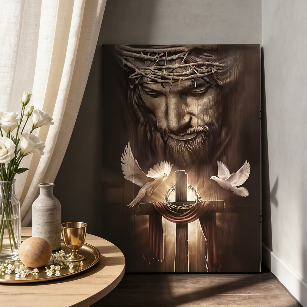 Christianartworkshop Affiche murale « Sacrifice sacré et colombe » : un symbole d'amour rédempteur et de paix - image 4