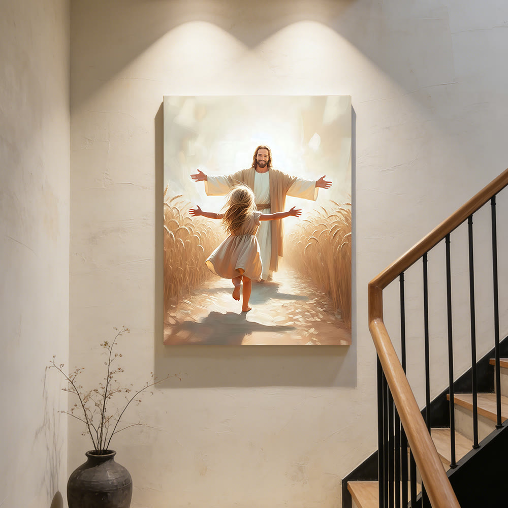 Christianartworkshop Affiches murales « Courir vers Jésus » : un symbole de l’amour divin inconditionnel - image 2