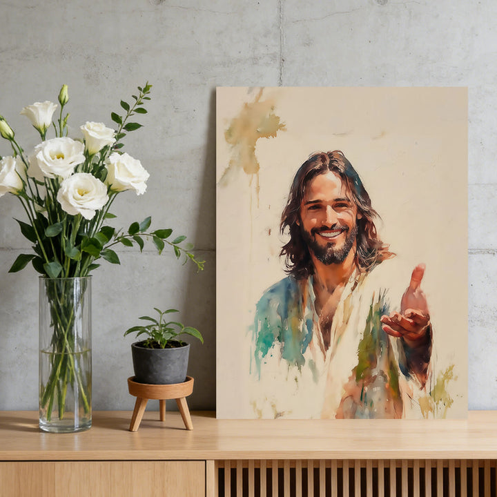 Christianartworkshop Affiches murales représentant la main tendue de Jésus : un symbole de sa grâce accueillante - Tableau sur toile encadré - 11,81 po × 15,75 po × 0,71 po / 30 × 40 × 1,8 cm - image 0