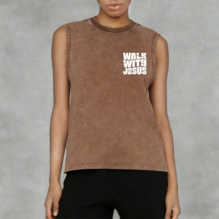 Débardeur unisexe délavé Christianartworkshop « Parlez avec Jésus » en lettres capitales : un symbole de dévotion quotidienne - image 26