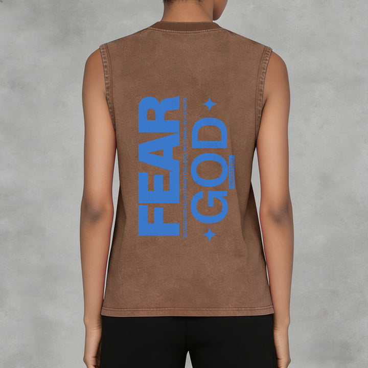 Débardeur unisexe délavé Christianartworkshop « Craignez Dieu » Psaume 128:1 - image 11