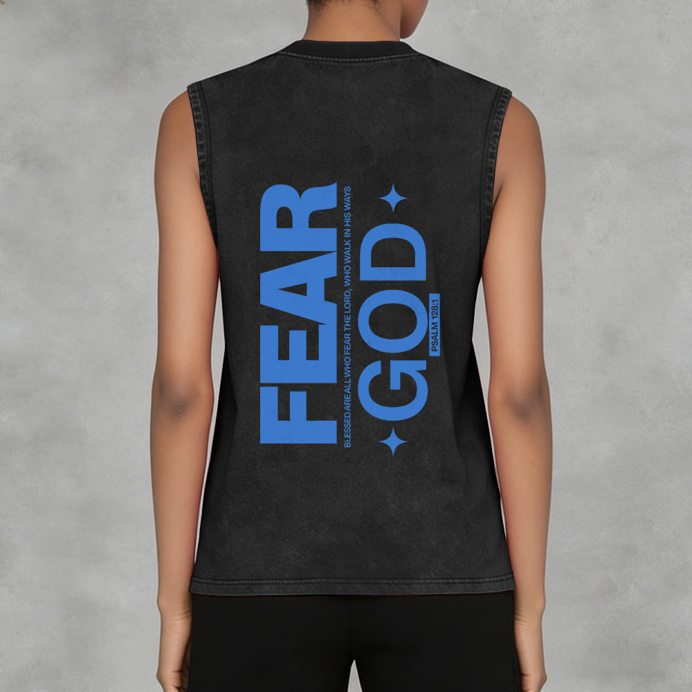 Débardeur unisexe délavé Christianartworkshop « Craignez Dieu » Psaume 128:1 - image 14